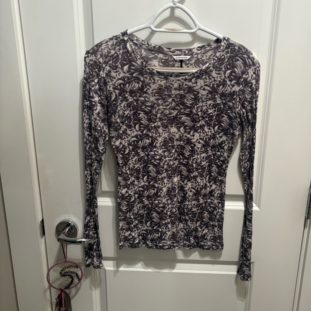 Club Monaco Floral Long Sleeve Top